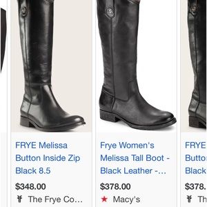 Frye "Melissa" leather tall riding boots $349 Sz 7B
